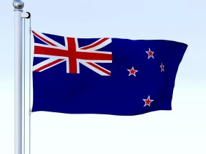 animated new zealand flag 3D Model