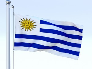 animated uruguay flag 3D Модель