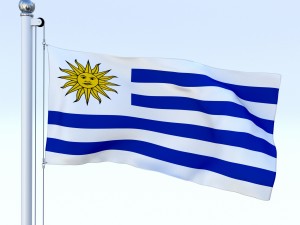 animated uruguay flag 3Dモデル