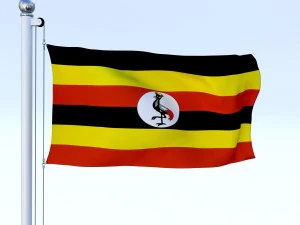 animated uganda flag 3D Model
