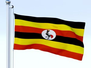 animated uganda flag 3D Model
