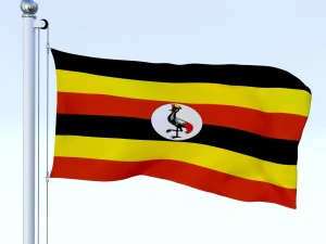 animated uganda flag 3D Model