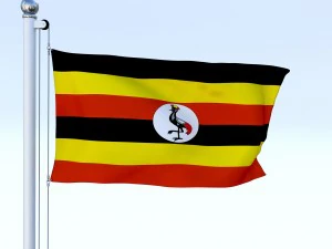 animated uganda flag 3D Model