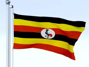 animated uganda flag 3D Model