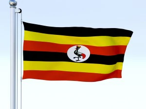 animated uganda flag 3D Model