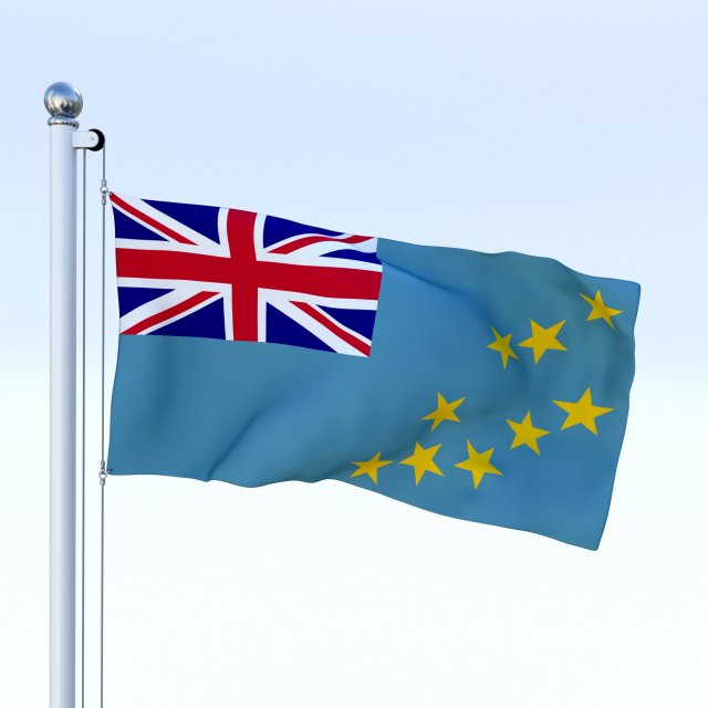 animated tuvalu flag 3D 모델 .c4d .max .obj .3ds .fbx .stl .blend 