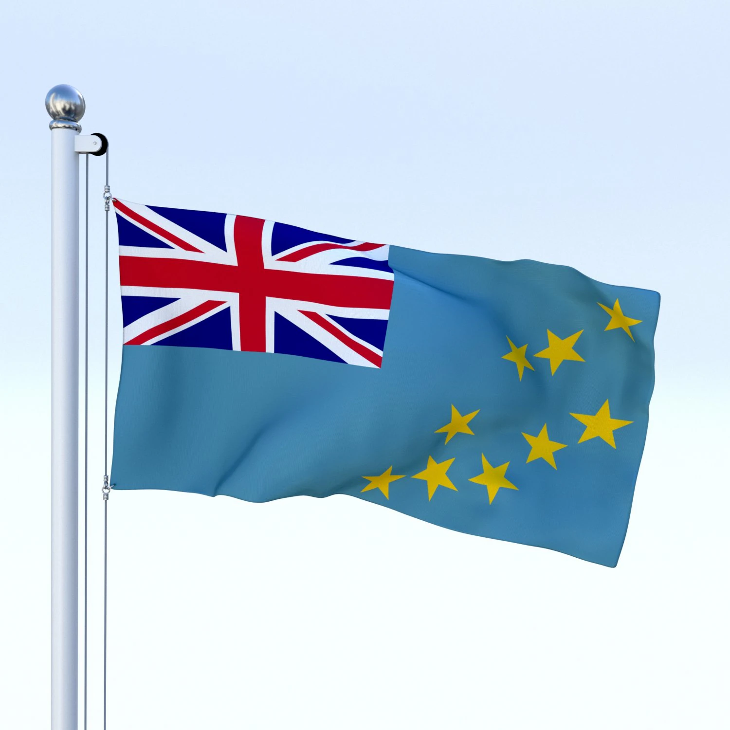 animated tuvalu flag 3D Model .c4d .max .obj .3ds .fbx .stl .blend 