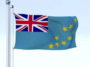 animated tuvalu flag 3D Model