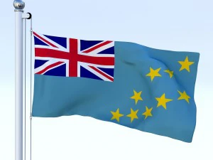 animated tuvalu flag 3D Model