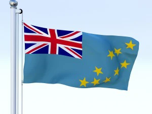 animated tuvalu flag 3D Model