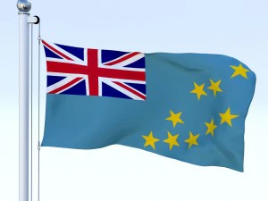animated tuvalu flag 3D Model