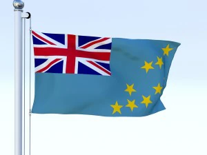 animated tuvalu flag 3D Model