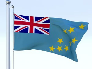 animated tuvalu flag 3D Model