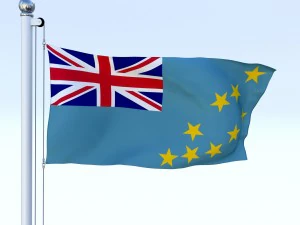 animated tuvalu flag 3D Model