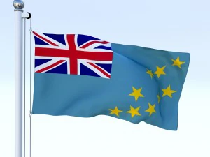 animated tuvalu flag 3D Model