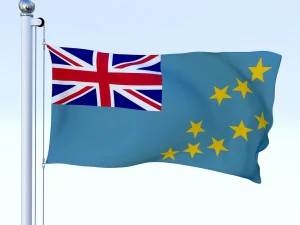 animated tuvalu flag 3D Model