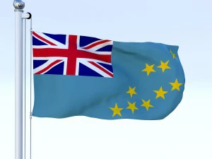 animated tuvalu flag 3D Model