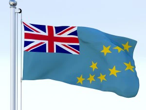 animated tuvalu flag 3D Model