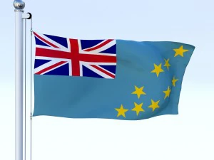 animated tuvalu flag 3D Model