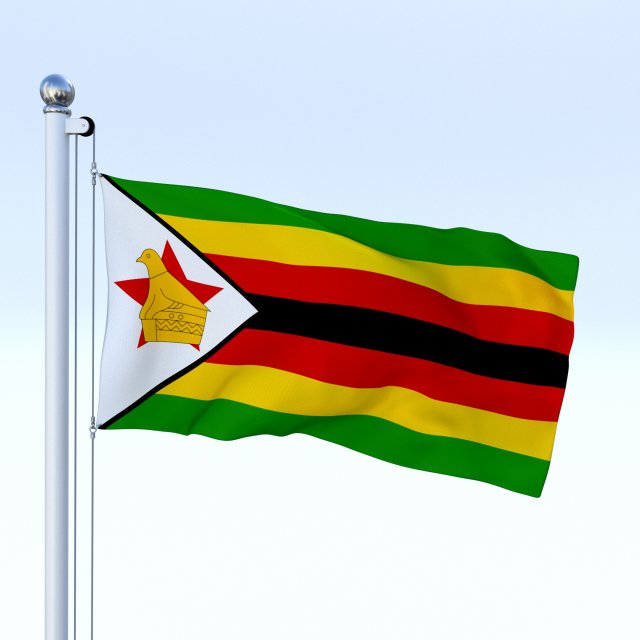 animated zimbabwe flag 3D 模型 .c4d .max .obj .3ds .fbx .stl .blend 