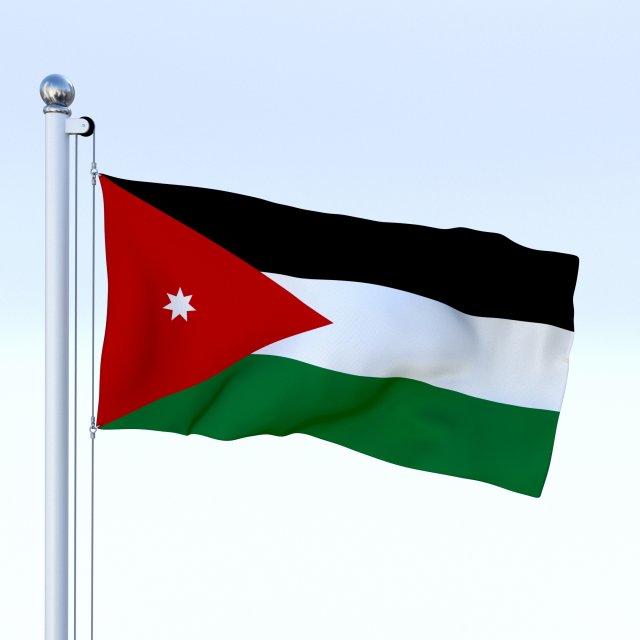 animated jordan flag Modèle 3D .c4d .max .obj .3ds .fbx .stl .blend 