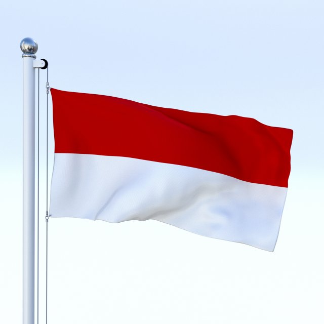animated indonesia flag Model 3D .c4d .max .obj .3ds .fbx .stl .blend 