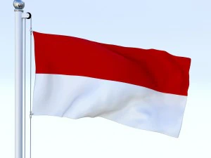 bandiera animata dell'indonesia Modello 3D
