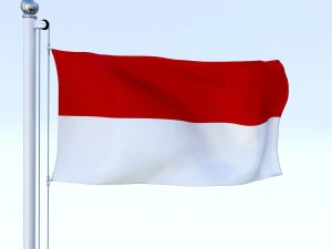 animated indonesia flag 3D Model