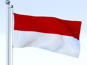animated indonesia flag Model 3D