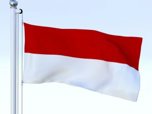 animated indonesia flag 3D Model