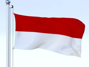animated indonesia flag 3D Model