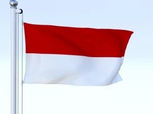 animated indonesia flag 3D Model