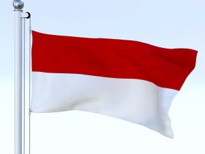 animated indonesia flag 3D Model