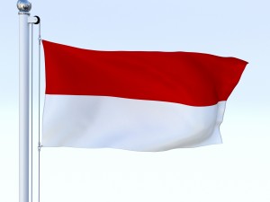 animated indonesia flag Model 3D