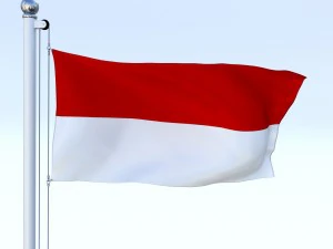 animated indonesia flag 3D Model