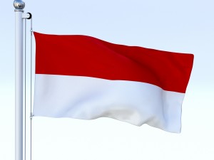 animated indonesia flag Model 3D