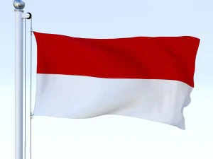 animated indonesia flag 3D Model