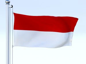 animated indonesia flag 3D Model