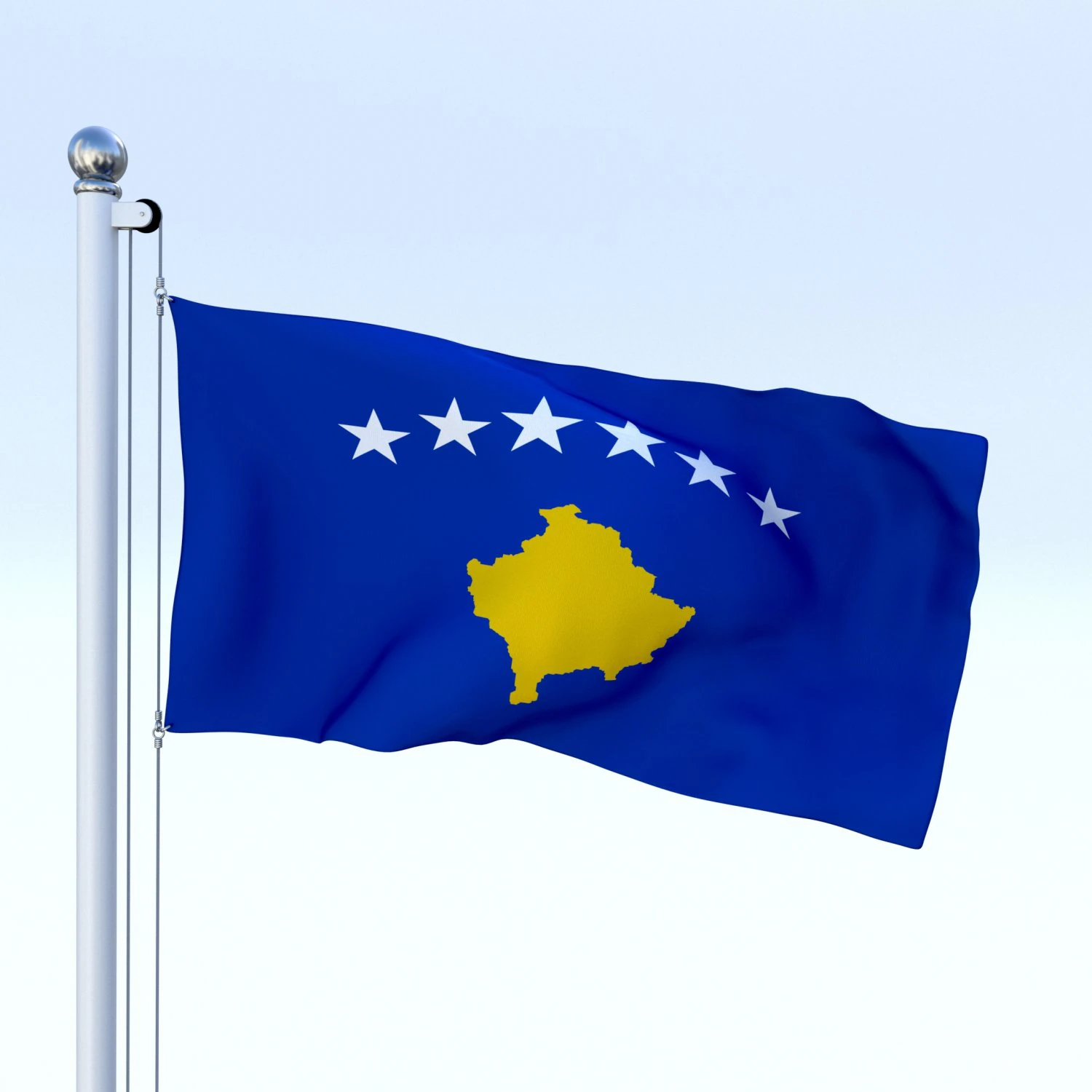 animated kosovo flag 3D Model .c4d .max .obj .3ds .fbx .stl .blend 