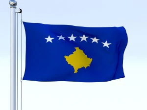 animated kosovo flag 3D Model