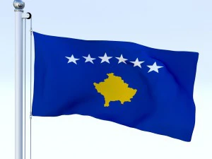 animated kosovo flag 3D Model
