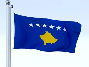 animated kosovo flag 3D Model