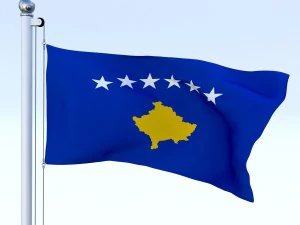 animated kosovo flag 3D Model