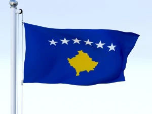 animated kosovo flag 3D Model