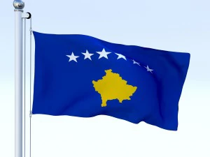 animated kosovo flag 3D Model