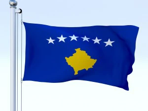 animated kosovo flag 3D Model