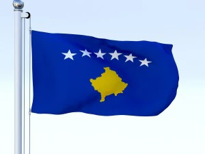 animated kosovo flag 3D Model