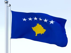 animated kosovo flag 3D Model