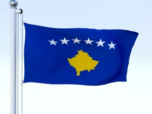 animated kosovo flag 3D Model