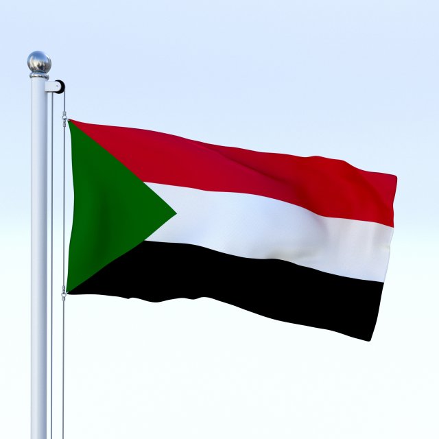 animated sudan flag 3D Модель .c4d .max .obj .3ds .fbx .stl .blend 